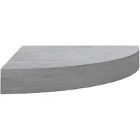 vidaXL Hoekwandschap 25x25x3,8 cm MDF betongrijs