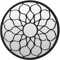 vidaXL Tuinspiegel rond 60x3 cm ijzer zwart