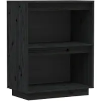 vidaXL Wandkast 60x34x75 cm massief grenenhout zwart