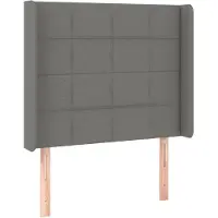 vidaXL Hoofdbord met randen 83x16x118/128 cm stof donkergrijs