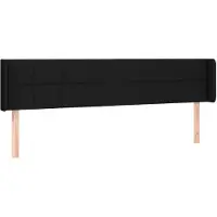 vidaXL Hoofdbord met randen 183x16x78/88 cm stof zwart