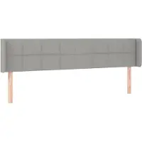 vidaXL Hoofdbord met randen 183x16x78/88 cm stof lichtgrijs