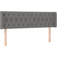 vidaXL Hoofdbord met randen 163x16x78/88 cm stof donkergrijs
