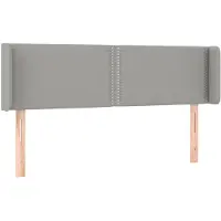 vidaXL Hoofdbord met randen 147x16x78/88 cm stof lichtgrijs
