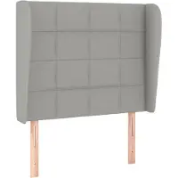 vidaXL Hoofdbord met randen 93x23x118/128 cm stof lichtgrijs