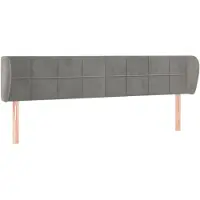 vidaXL Hoofdbord met randen 183x23x78/88 cm fluweel lichtgrijs