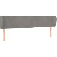 vidaXL Hoofdbord met randen 183x23x78/88 cm fluweel lichtgrijs