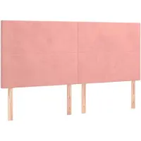 vidaXL Hoofdbord roze 180x5x118/128 cm fluweel