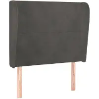 vidaXL Hoofdbord met randen 93x23x118/128 cm fluweel donkergrijs