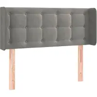 vidaXL Hoofdbord met randen 93x16x78/88 cm fluweel donkergrijs