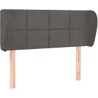 vidaXL Hoofdbord met randen 103x23x78/88 cm fluweel donkergrijs