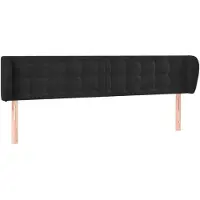 vidaXL Hoofdbord met randen 163x23x78/88 cm fluweel zwart
