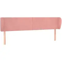 vidaXL Hoofdbord met randen 183x23x78/88 cm fluweel roze