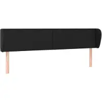 vidaXL Hoofdbord met randen 203x23x78/88 cm kunstleer zwart