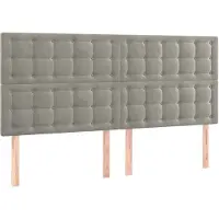 vidaXL Hoofdbord lichtgrijs 160x5x118/128 cm fluweel