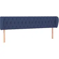 vidaXL Hoofdbord met randen 183x23x78/88 cm stof blauw
