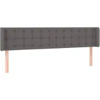 vidaXL Hoofdbord met randen 203x16x78/88 cm kunstleer grijs