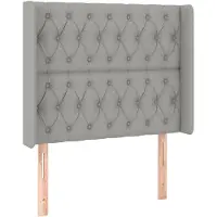 vidaXL Hoofdbord met randen 103x16x118/128 cm stof lichtgrijs