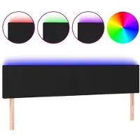 vidaXL Hoofdbord LED 200x5x78/88 cm stof zwart