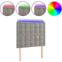 vidaXL Hoofdbord LED 80x5x118/128 cm fluweel lichtgrijs