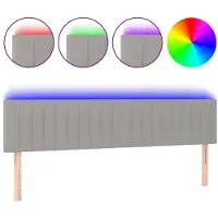 vidaXL Hoofdbord LED 160x5x78/88 cm stof lichtgrijs