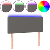 vidaXL Hoofdbord LED 100x5x78/88 cm kunstleer grijs