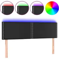 vidaXL Hoofdbord LED 144x5x78/88 cm kunstleer zwart