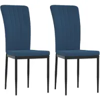 vidaXL Eetkamerstoelen 2 st fluweel blauw