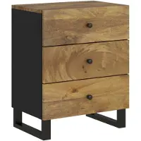 vidaXL Nachtkastje 50x33x62 cm massief mangohout en bewerkt hout