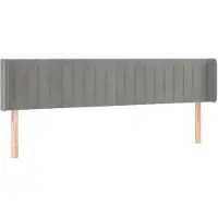 vidaXL Hoofdbord met randen 203x16x78/88 cm fluweel lichtgrijs