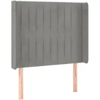 vidaXL Hoofdbord met randen 103x16x118/128 cm fluweel lichtgrijs