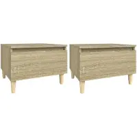 vidaXL Bijzettafels 2 st 50x46x35 cm bewerkt hout sonoma eikenkleurig