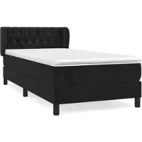 vidaXL Boxspring met matras fluweel zwart 90x190 cm