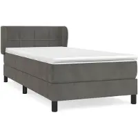 vidaXL Boxspring met matras fluweel donkergrijs 90x200 cm
