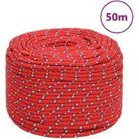 vidaXL Boottouw 6 mm 50 m polypropyleen rood