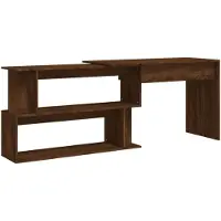 vidaXL Hoekbureau 200x50x76 cm bewerkt hout bruin eikenkleur