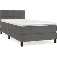 vidaXL Boxspring met matras fluweel donkergrijs 80x200 cm