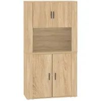 vidaXL Hoge kast bewerkt hout sonoma eikenkleurig