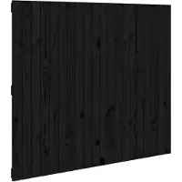 vidaXL Wandhoofdbord 127,5x3x110 cm massief grenenhout zwart