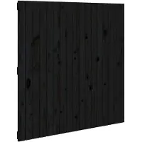 vidaXL Hoofdbord wandmontage 108x3x110 cm massief grenenhout zwart
