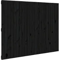 vidaXL Wandhoofdbord 146,5x3x110 cm massief grenenhout zwart