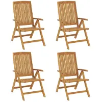 vidaXL Tuinstoelen 4 st verstelbaar massief teakhout