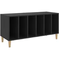 vidaXL Platenkast 100x38x48 cm bewerkt hout zwart