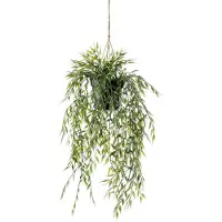 Emerald Groene bamboe kunstplant - 50 cm - in hangende pot - Kunstplanten/nepplanten - Kunstplanten