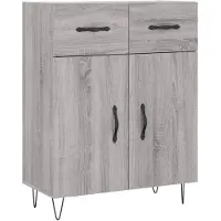 vidaXL Dressoir 69,5x34x90 cm bewerkt hout grijs sonoma eikenkleurig