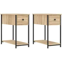 vidaXL Nachtkastjes 2 st 30x60x60 cm bewerkt hout sonoma eikenkleurig