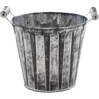 Mega Collections Plantenpot/bloempot - zink - antraciet/grijs - D20 x H17 cm - Plantenpotten