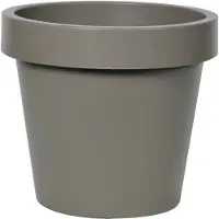 Mega Collections Plantenpot/bloempot - kunststof - taupe/bruin - buiten - D35 x H31 cm - Plantenpotten