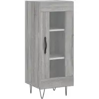 vidaXL Dressoir 34,5x34x90 cm bewerkt hout grijs sonoma eikenkleurig