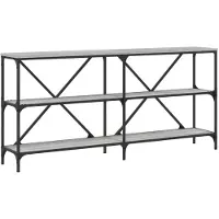 vidaXL Wandtafel 160x30x75 cm bewerkt hout en ijzer grijs sonoma eiken